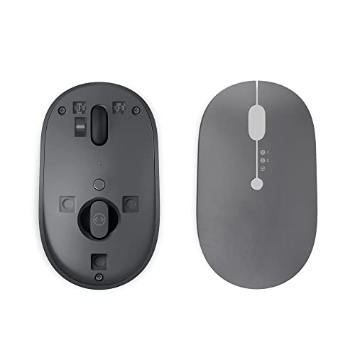 Lenovo Go Wireless Vertical Computer Mouse - Eco Friendly, Ergonomic 45-Degree Grip, Right-Handed, Programmable Buttons – 2.4 GHz USB Receiver, 12 Month Battery Life (Storm Grey) - متجر الجيل العربي الرقمي