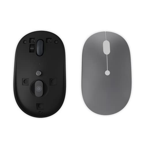 Lenovo Go Wireless Vertical Computer Mouse - Eco Friendly, Ergonomic 45-Degree Grip, Right-Handed, Programmable Buttons – 2.4 GHz USB Receiver, 12 Month Battery Life (Storm Grey) - متجر الجيل العربي الرقمي