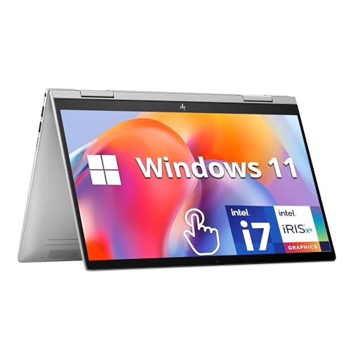 HP Envy x360 2-in-1 14" FHD Touchscreen Laptop, Intel Core i7-1355U, 16GB RAM, 1TB SSD, Backlit Keyboard, 5MP Camera, Fingerprint Reader, Wi-Fi 6E, Win 11, Silver - متجر الجيل العربي الرقمي