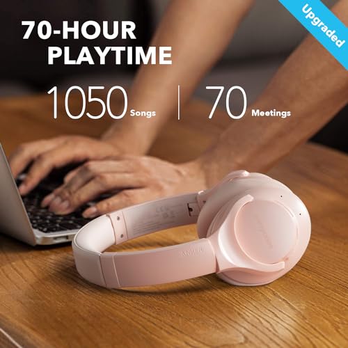 Soundcore Anker Life Q20 Hybrid Active Noise Cancelling Headphones, Wireless Over Ear Bluetooth Headphones, 60H Playtime, Hi-Res Audio, Deep Bass, Memory Foam Ear Cups, for Travel, Home Office - متجر الجيل العربي الرقمي