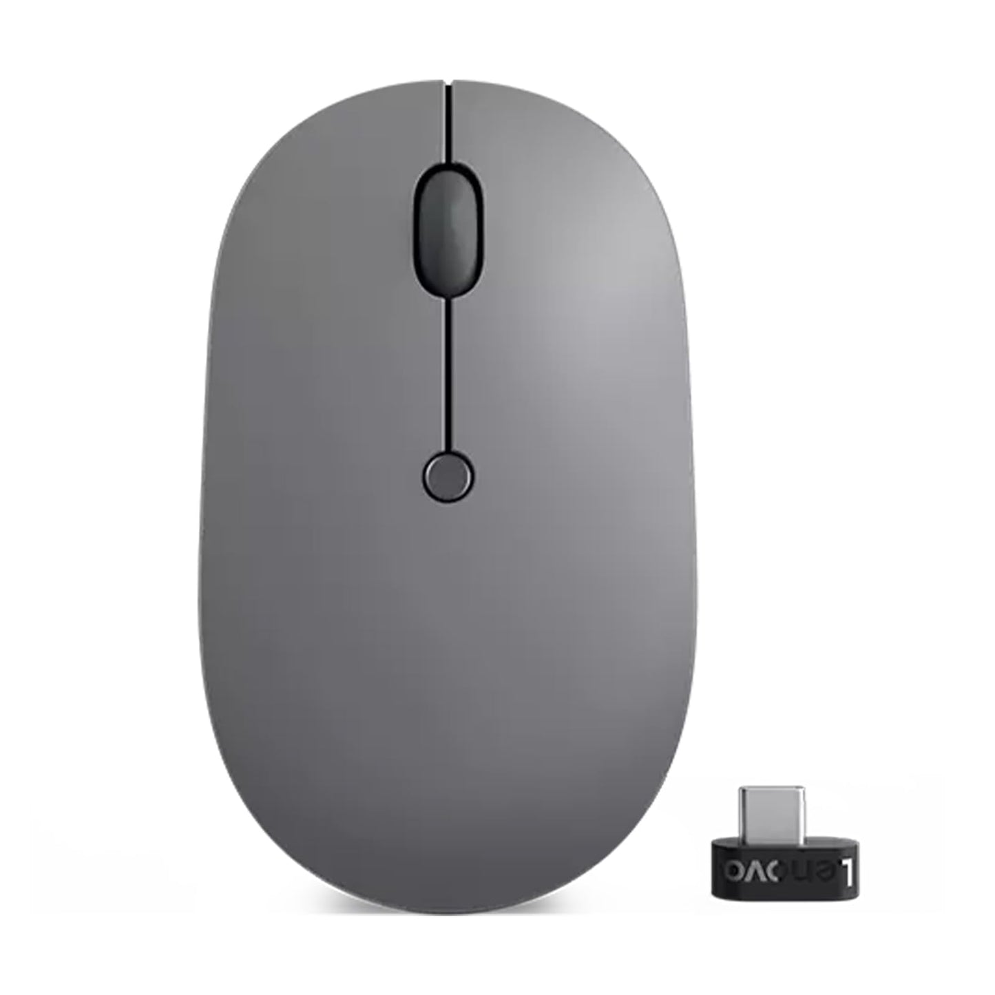 Lenovo Go Wireless Vertical Computer Mouse - Eco Friendly, Ergonomic 45-Degree Grip, Right-Handed, Programmable Buttons – 2.4 GHz USB Receiver, 12 Month Battery Life (Storm Grey) - متجر الجيل العربي الرقمي