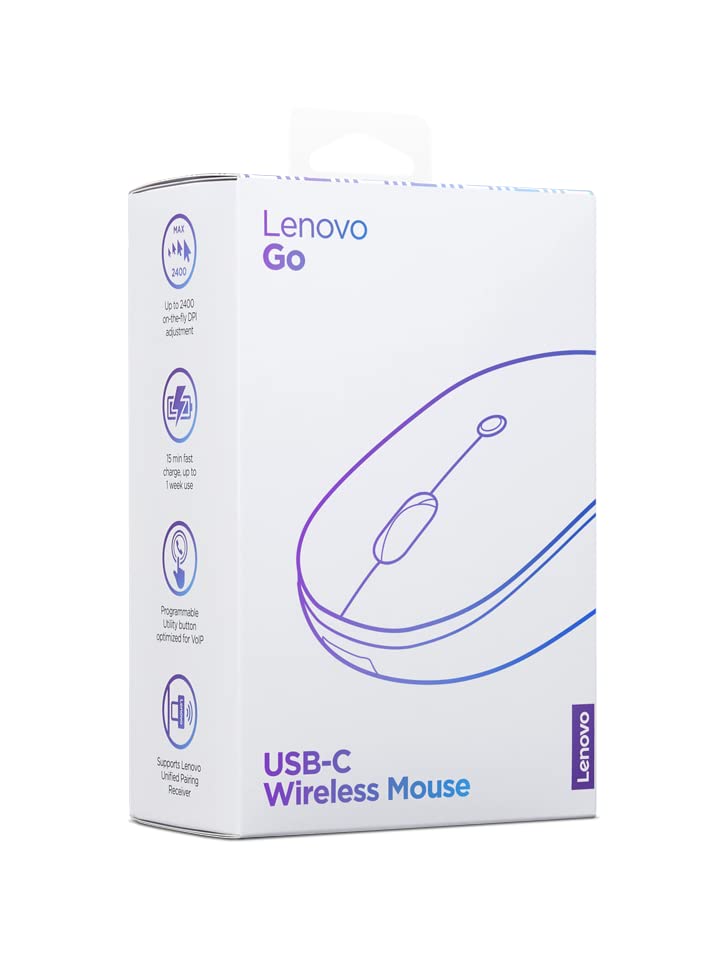 Lenovo Go Wireless Vertical Computer Mouse - Eco Friendly, Ergonomic 45-Degree Grip, Right-Handed, Programmable Buttons – 2.4 GHz USB Receiver, 12 Month Battery Life (Storm Grey) - متجر الجيل العربي الرقمي