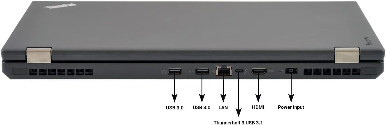 Lenovo ThinkPad P50 15.6-inch FHD Mobile Workstation Laptop Computer, Quad-Core i7-6820HQ, 16GB RAM, 500GB Solid State Drive, HDMI, Windows 10 Pro (Renewed) - متجر الجيل العربي الرقمي