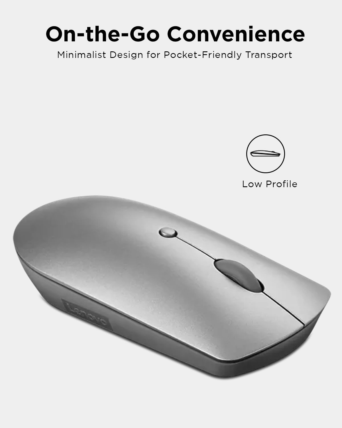 Lenovo Go Wireless Vertical Computer Mouse - Eco Friendly, Ergonomic 45-Degree Grip, Right-Handed, Programmable Buttons – 2.4 GHz USB Receiver, 12 Month Battery Life (Storm Grey) - متجر الجيل العربي الرقمي