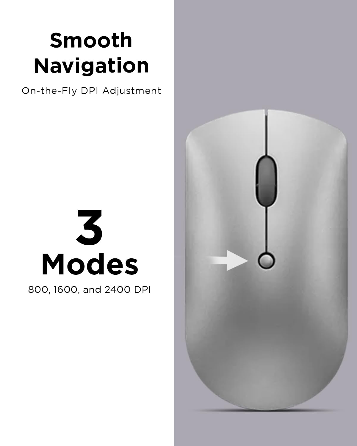 Lenovo Go Wireless Vertical Computer Mouse - Eco Friendly, Ergonomic 45-Degree Grip, Right-Handed, Programmable Buttons – 2.4 GHz USB Receiver, 12 Month Battery Life (Storm Grey) - متجر الجيل العربي الرقمي