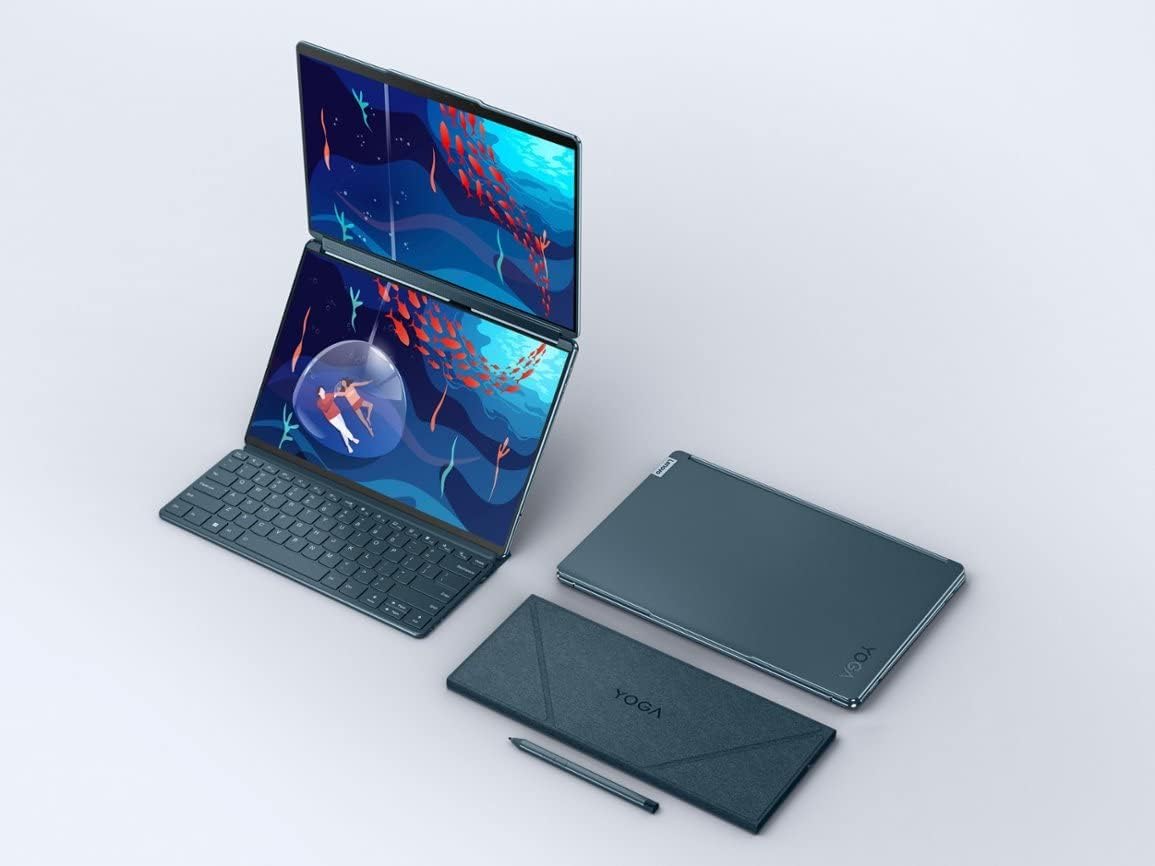 Lenovo Yoga Book 9i 2-in-1 13.3" 2.8K Dual Screen OLED Touch Laptop - Intel Core i7-1355U with 16GB Memory - 512GB SSD - Tidal Teal ((512GB - China Model No Warranty) - متجر الجيل العربي الرقمي