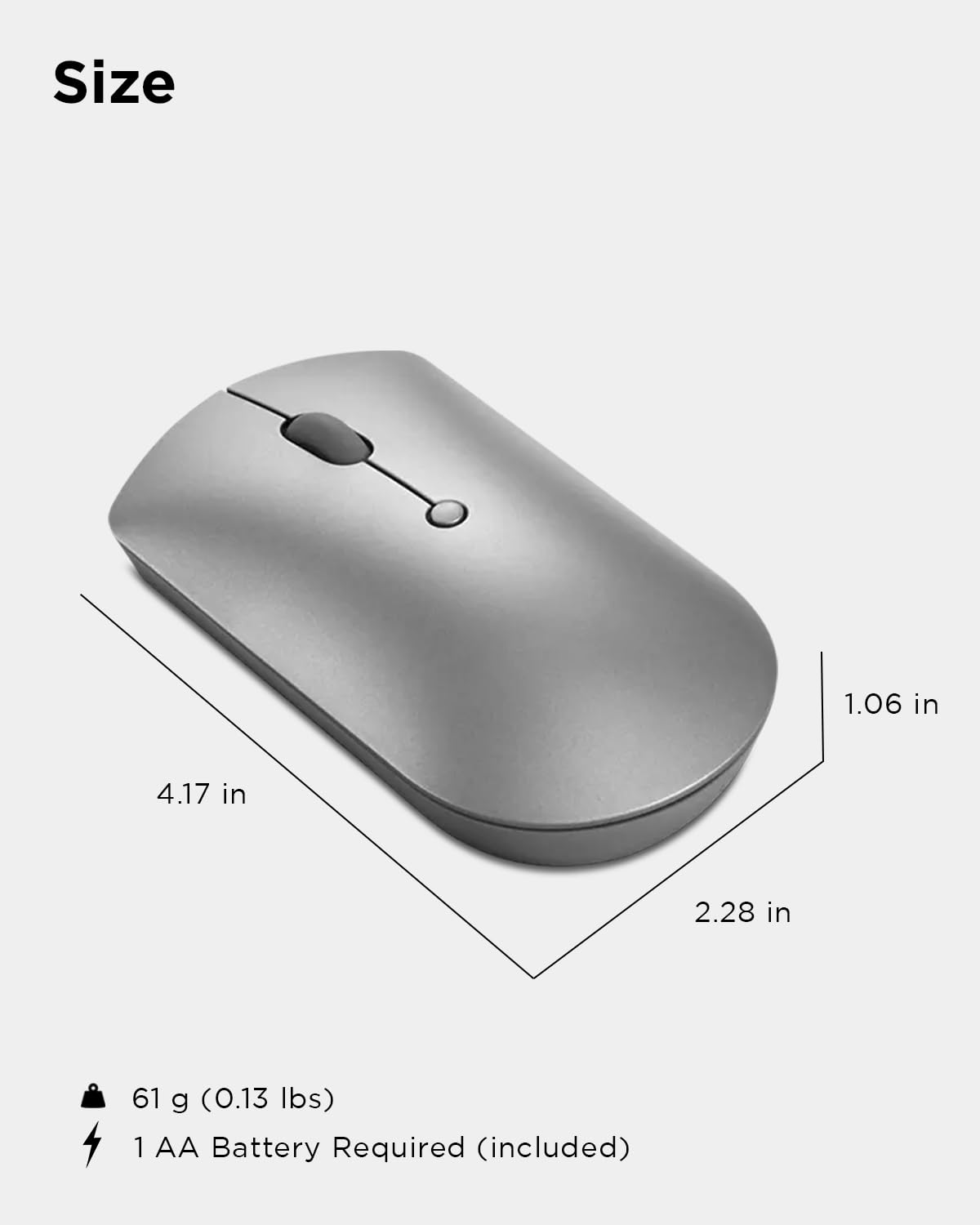 Lenovo Go Wireless Vertical Computer Mouse - Eco Friendly, Ergonomic 45-Degree Grip, Right-Handed, Programmable Buttons – 2.4 GHz USB Receiver, 12 Month Battery Life (Storm Grey) - متجر الجيل العربي الرقمي