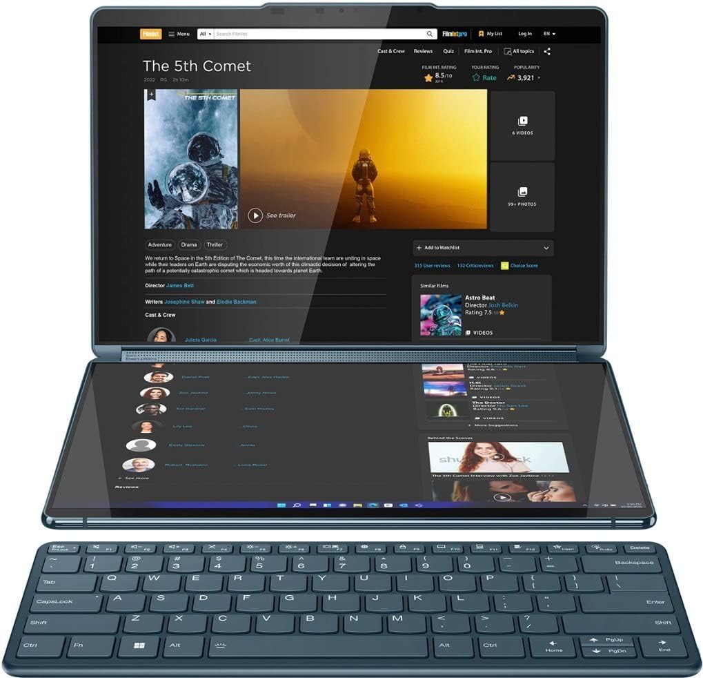 Lenovo Yoga Book 9i 2-in-1 13.3" 2.8K Dual Screen OLED Touch Laptop - Intel Core i7-1355U with 16GB Memory - 512GB SSD - Tidal Teal ((512GB - China Model No Warranty) - متجر الجيل العربي الرقمي