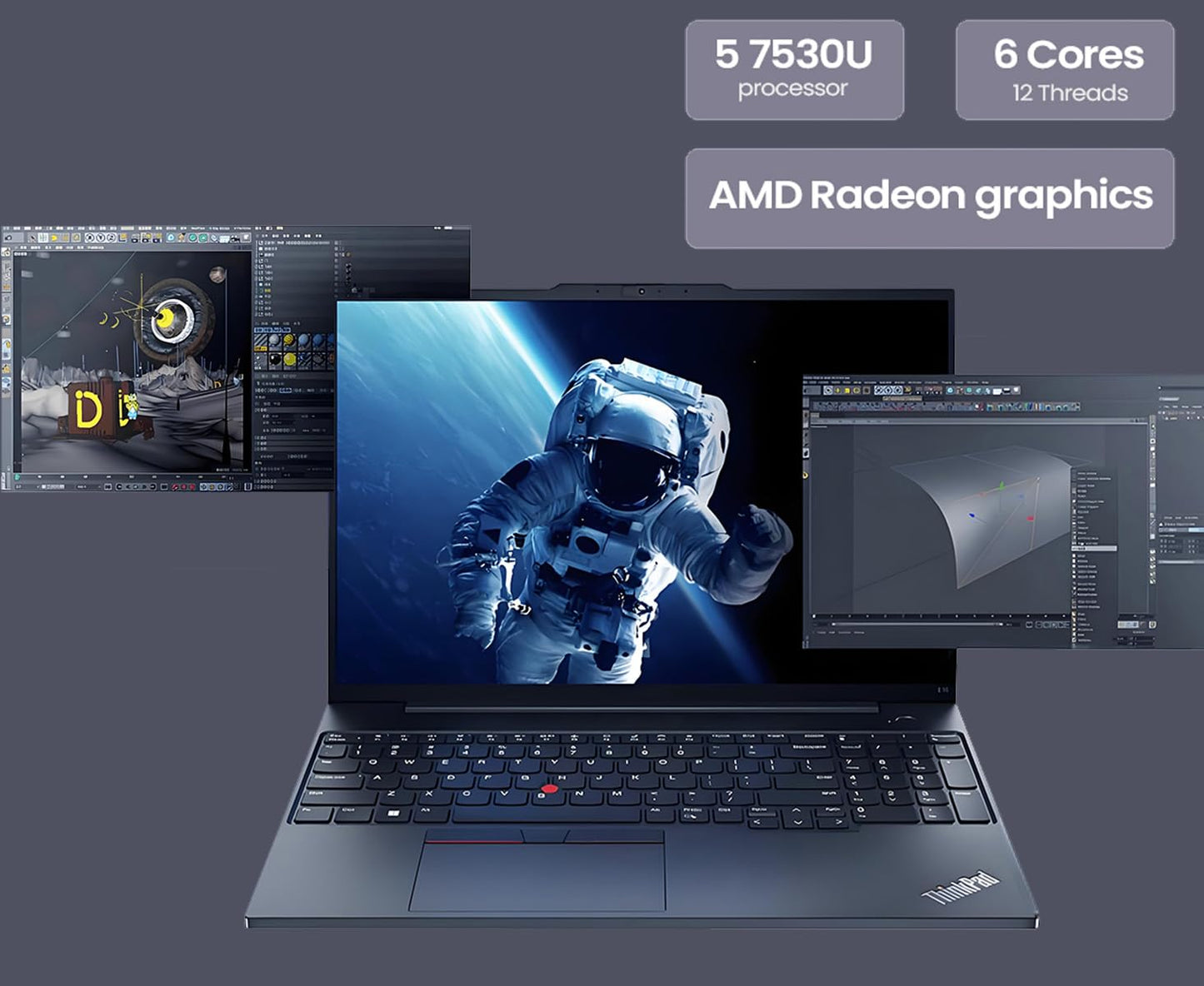 Lenovo ThinkPad E16 Business Laptop (16" FHD+ Display, AMD Ryzen 5 7530U(> i7-1165G7), 16GB RAM, 512GB SSD) Fingerprint, Backlit, 1080p Webcam, WiFi 6, Ethernet, Win 11 Pro w/ AI Copilot, 2024, Black - متجر الجيل العربي الرقمي