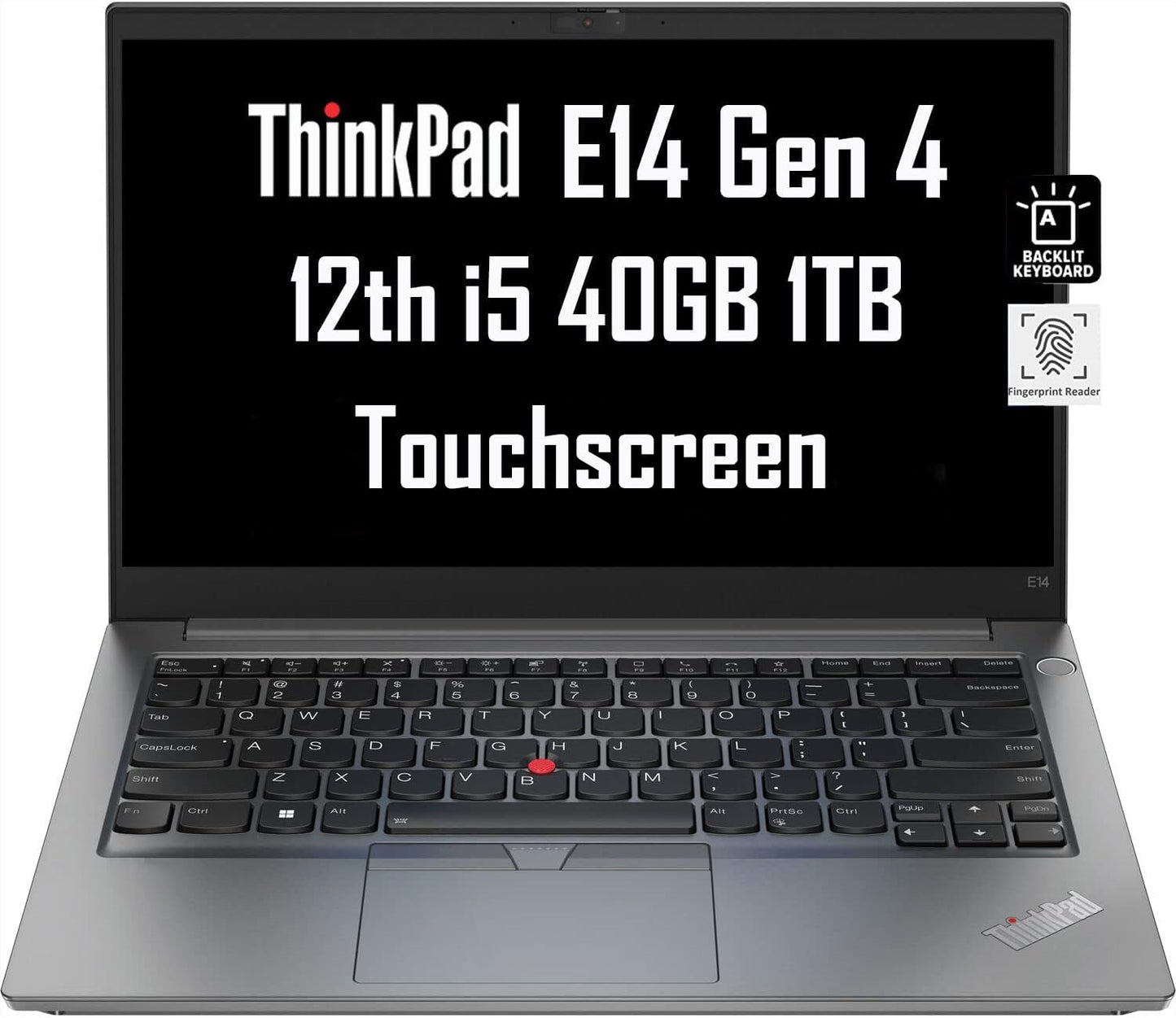 Lenovo ThinkPad E14 Gen 4 Business Laptop (14" FHD Touchscreen, Intel Core i5-1235U, 16GB RAM, 1TB SSD, 10-Core Beat i7-1165G7) Backlit, Fingerprint, 1080P Webcam, Narrow Bezel, Win 11 Pro - 2024 - متجر الجيل العربي الرقمي