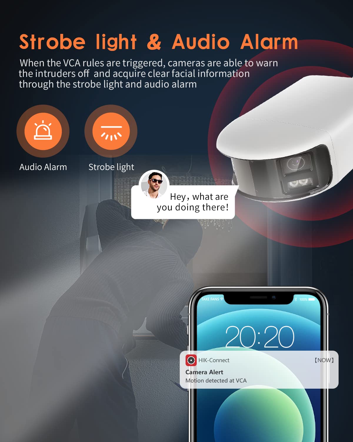 DS-2CD2T87G2P-LSU/SL 4mm HIK 4K 8MP Panoramic PoE Bullet IP Camera Outdoor Indoor with Strobe Light and Audio Alarm, 24/7 Colorful Imaging, Human/Vehicle Detection, Compatible wtih HIK NVR/Hik-Connect - متجر الجيل العربي الرقمي