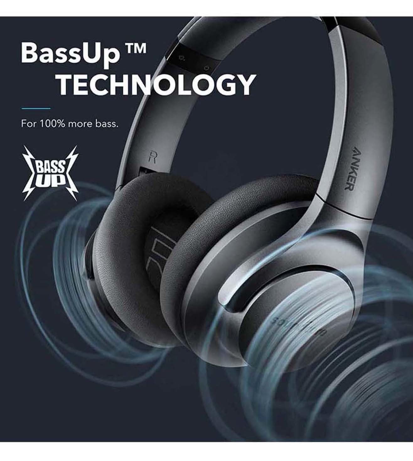 Soundcore Anker Life Q20 Hybrid Active Noise Cancelling Headphones, Wireless Over Ear Bluetooth Headphones, 60H Playtime, Hi-Res Audio, Deep Bass, Memory Foam Ear Cups, for Travel, Home Office - متجر الجيل العربي الرقمي