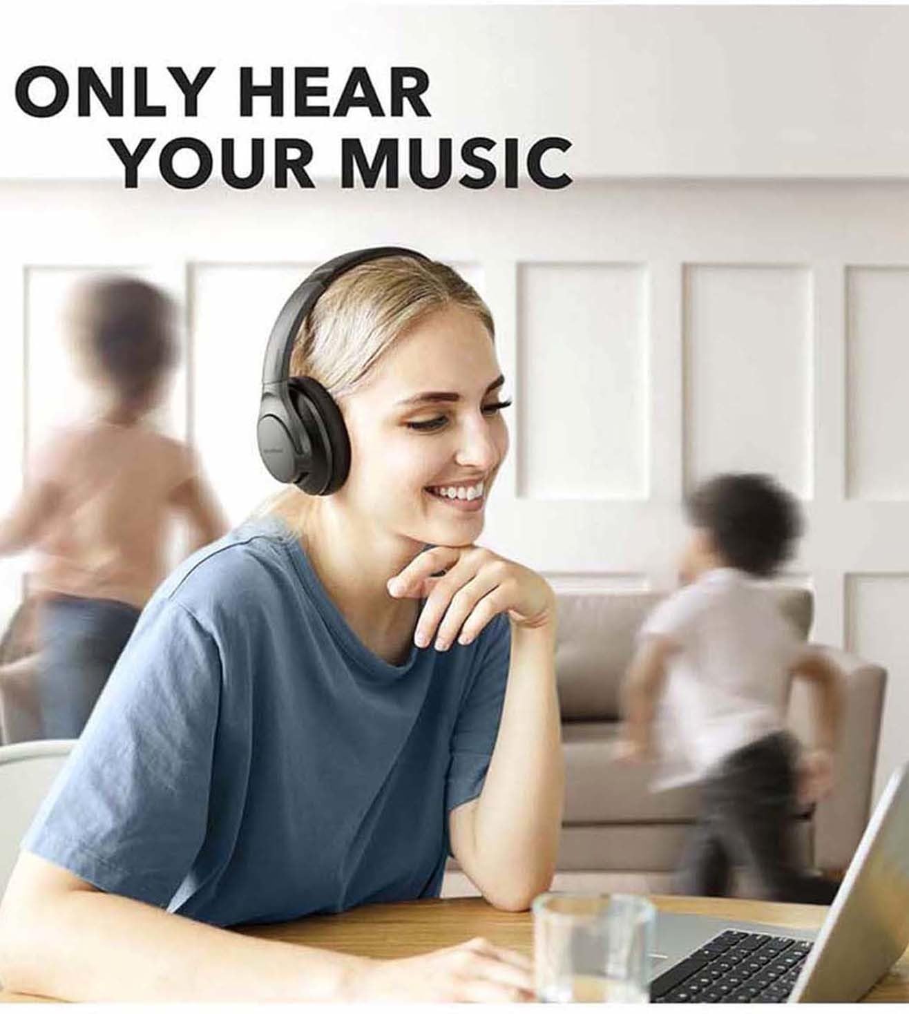 Soundcore Anker Life Q20 Hybrid Active Noise Cancelling Headphones, Wireless Over Ear Bluetooth Headphones, 60H Playtime, Hi-Res Audio, Deep Bass, Memory Foam Ear Cups, for Travel, Home Office - متجر الجيل العربي الرقمي