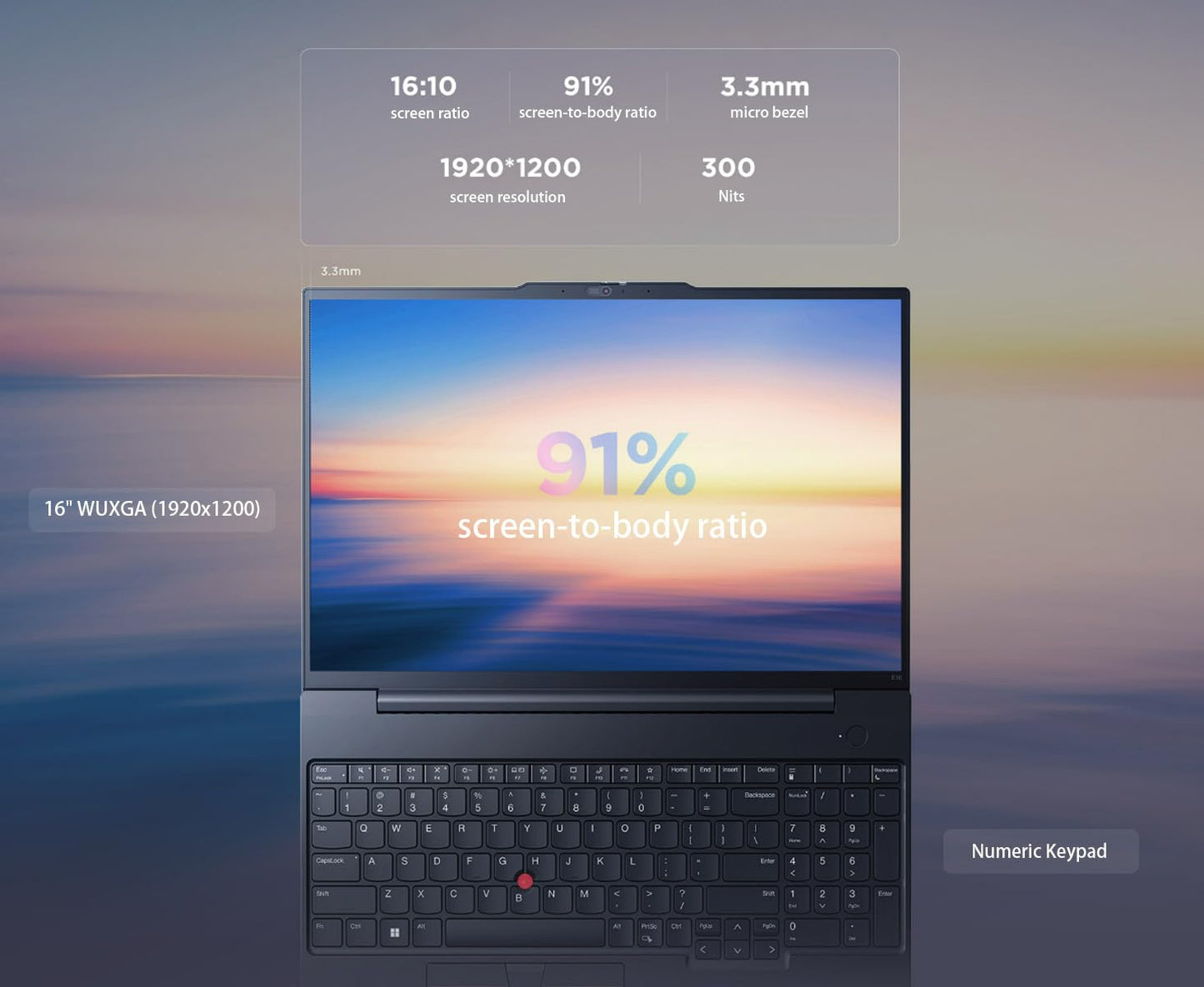 Lenovo ThinkPad E16 Business Laptop (16" FHD+ Display, AMD Ryzen 5 7530U(> i7-1165G7), 16GB RAM, 512GB SSD) Fingerprint, Backlit, 1080p Webcam, WiFi 6, Ethernet, Win 11 Pro w/ AI Copilot, 2024, Black - متجر الجيل العربي الرقمي