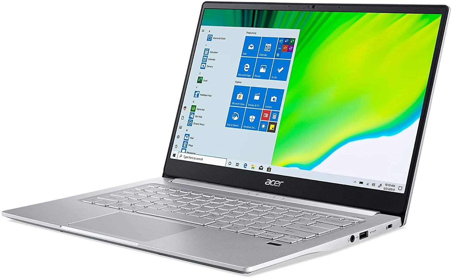 acer Swift 14" FHD (1920x1080) IPS Laptop | Intel i7-1165G7 4-Core | Intel Iris Xe Graphics | Backlit Keyboard | Fingerprint | Thunderbolt 4 | Wi-Fi 6 | 8GB LPDDR4 512GB SSD | Win10 Pro - متجر الجيل العربي الرقمي