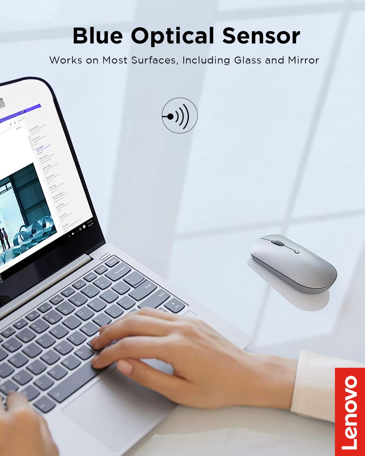 Lenovo Go Wireless Vertical Computer Mouse - Eco Friendly, Ergonomic 45-Degree Grip, Right-Handed, Programmable Buttons – 2.4 GHz USB Receiver, 12 Month Battery Life (Storm Grey) - متجر الجيل العربي الرقمي