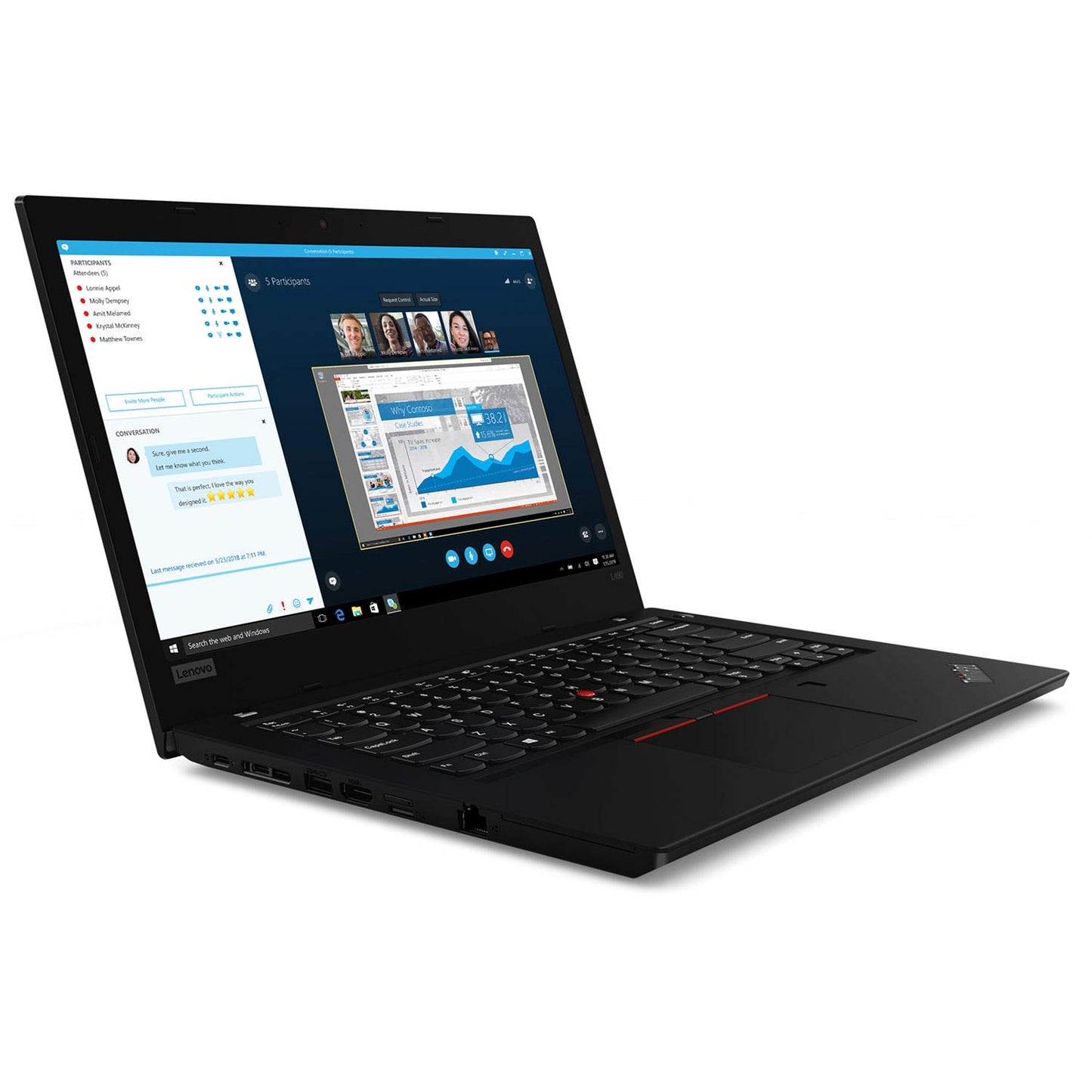 Lenovo ThinkPad L490 Laptop, 14" FHD (1920 x 1080), 8th Gen Intel Core i5-8265U, 8GB RAM, 256GB SSD,2, Windows 10 Pro (Renewed) - متجر الجيل العربي الرقمي