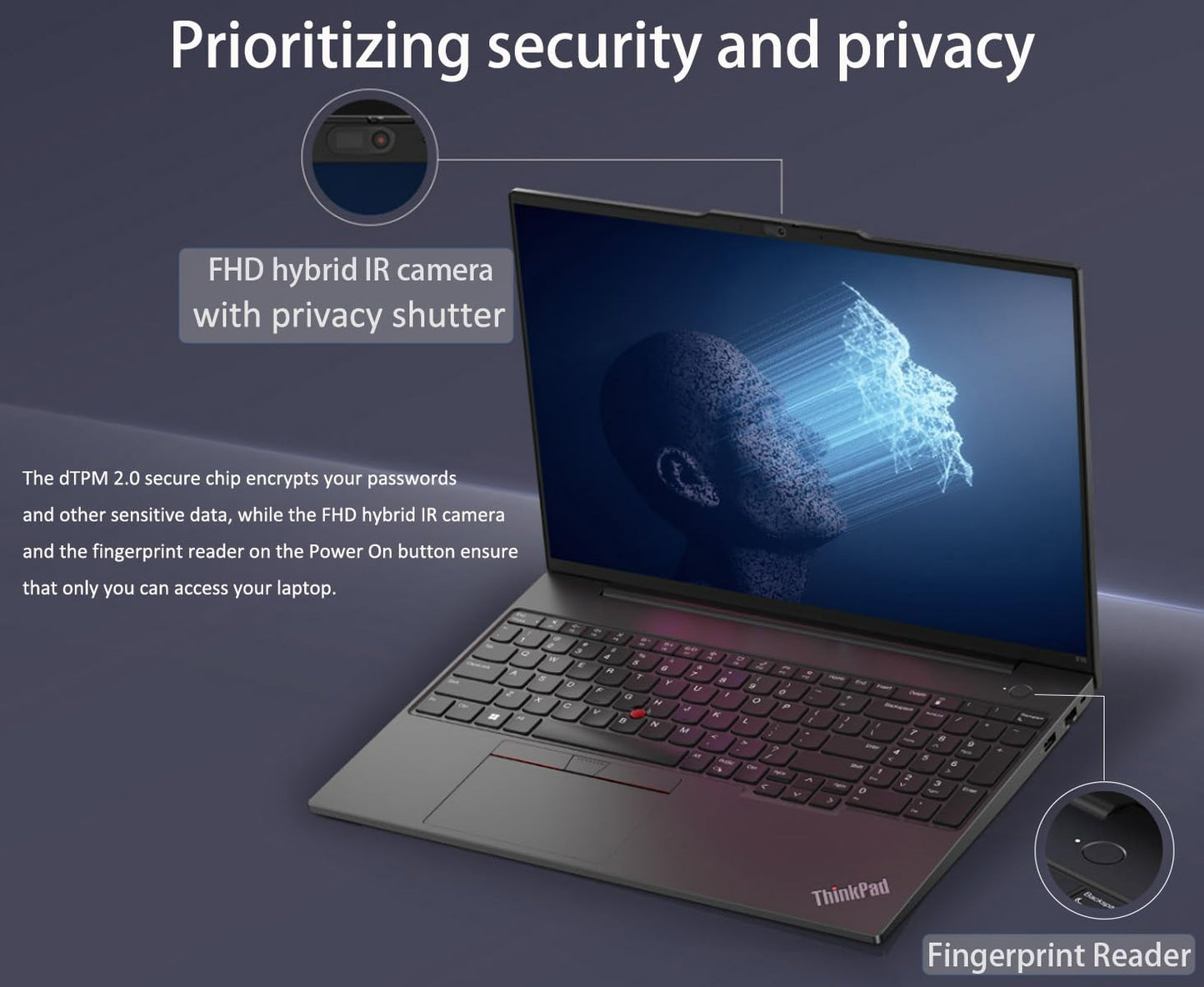 Lenovo ThinkPad E16 Business Laptop (16" FHD+ Display, AMD Ryzen 5 7530U(> i7-1165G7), 16GB RAM, 512GB SSD) Fingerprint, Backlit, 1080p Webcam, WiFi 6, Ethernet, Win 11 Pro w/ AI Copilot, 2024, Black - متجر الجيل العربي الرقمي