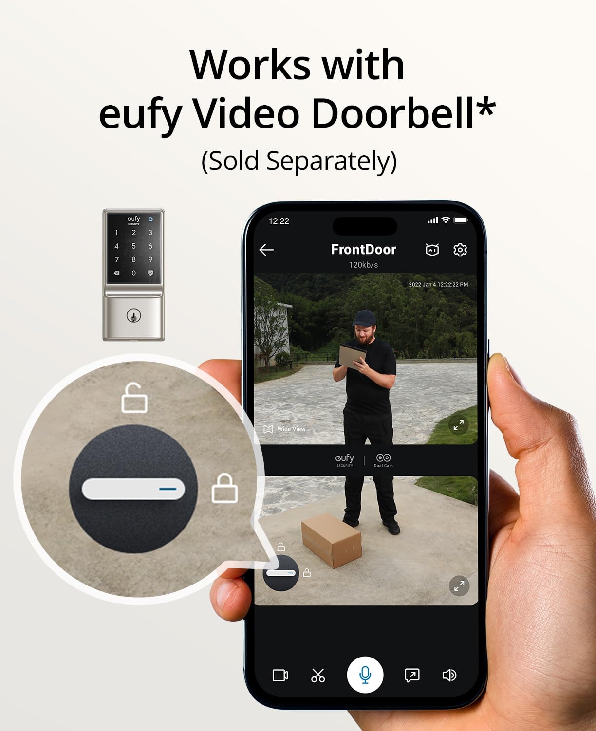 eufy Security Smart Lock C210, Keyless Entry Door Lock, Built-in WiFi Deadbolt, Smart Door Lock, No Bridge Required, Easy Installation, Touchscreen Keypad, App Remote Control, BHMA Certified - متجر الجيل العربي الرقمي