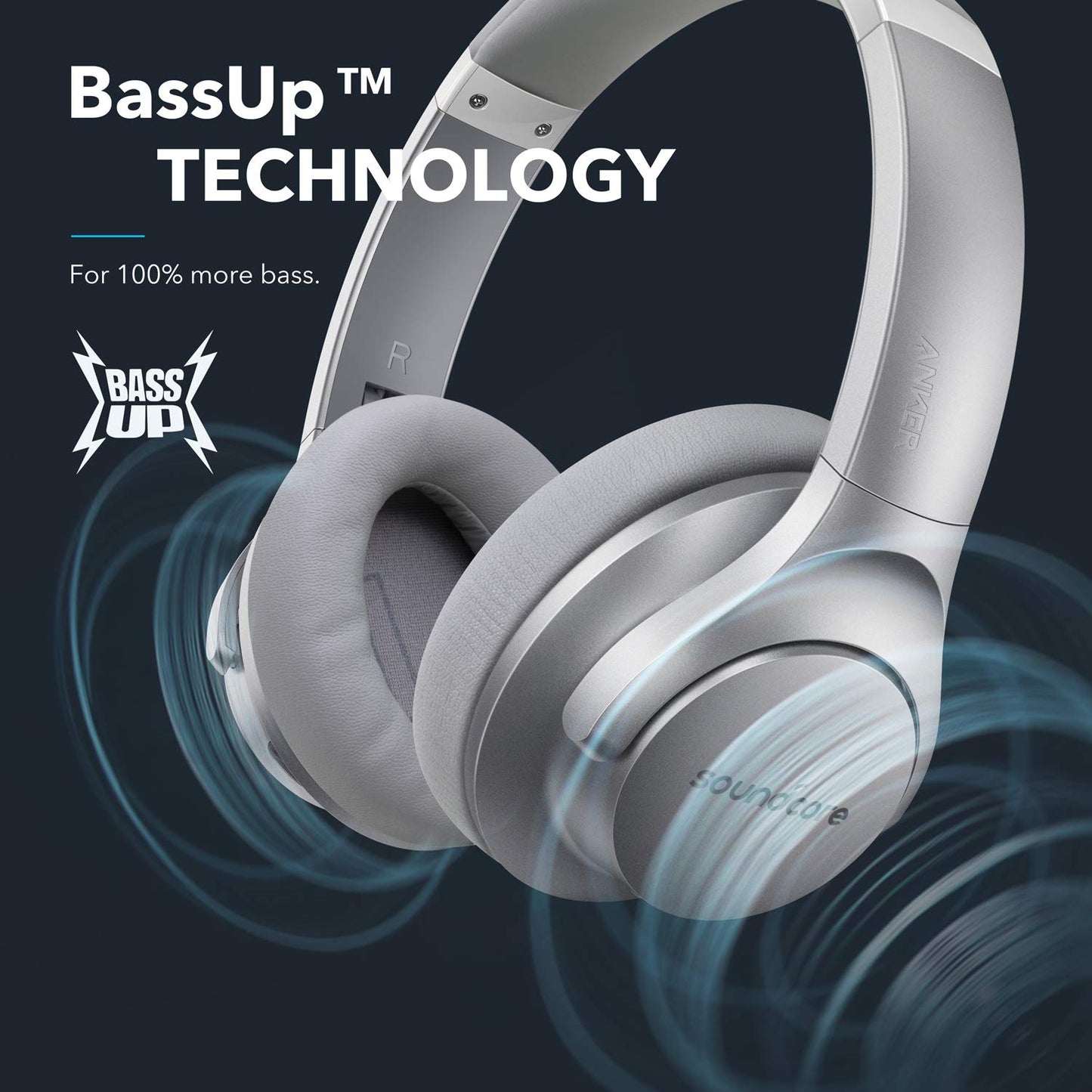 Soundcore Anker Life Q20 Hybrid Active Noise Cancelling Headphones, Wireless Over Ear Bluetooth Headphones, 60H Playtime, Hi-Res Audio, Deep Bass, Memory Foam Ear Cups, for Travel, Home Office - متجر الجيل العربي الرقمي