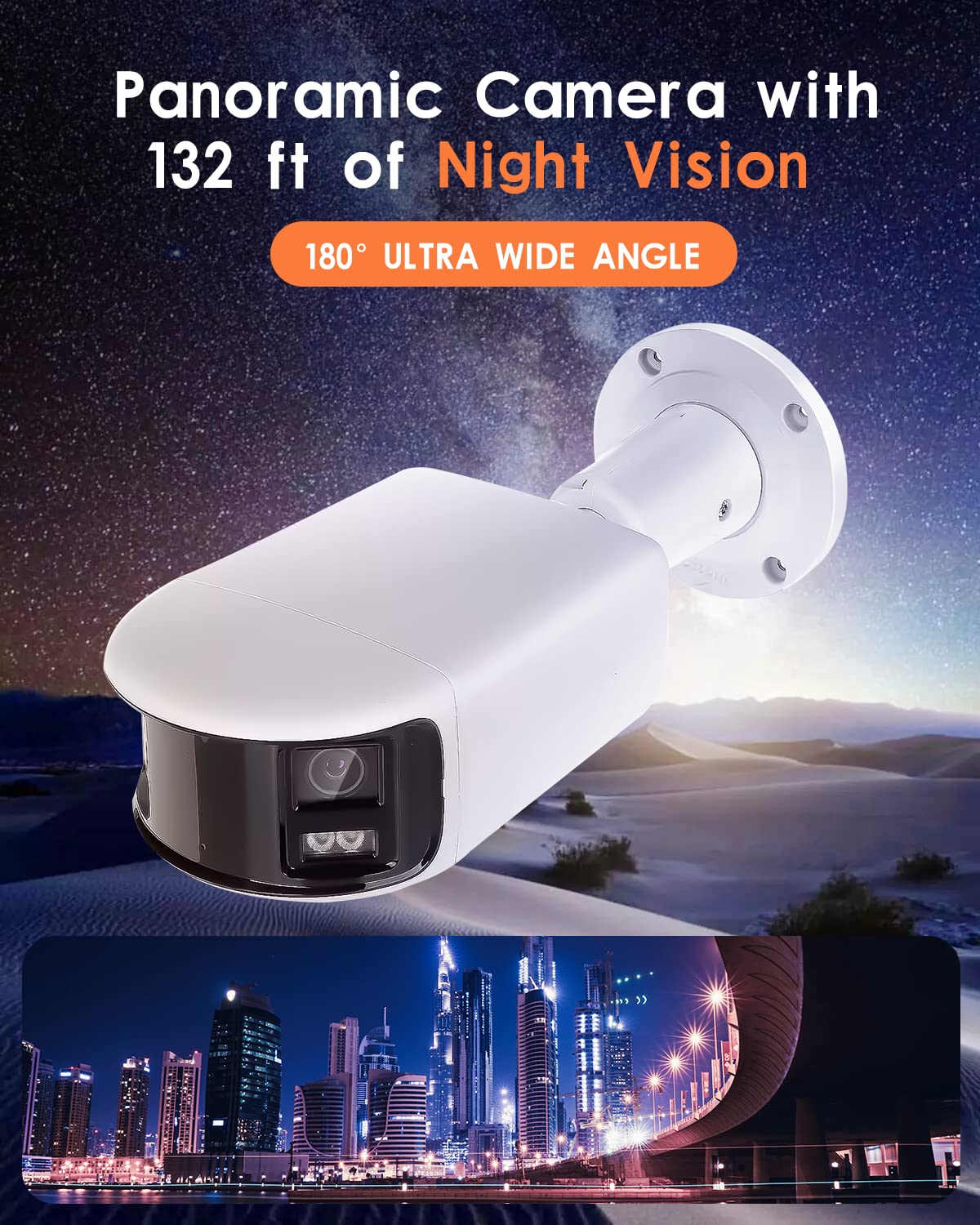 DS-2CD2T87G2P-LSU/SL 4mm HIK 4K 8MP Panoramic PoE Bullet IP Camera Outdoor Indoor with Strobe Light and Audio Alarm, 24/7 Colorful Imaging, Human/Vehicle Detection, Compatible wtih HIK NVR/Hik-Connect - متجر الجيل العربي الرقمي