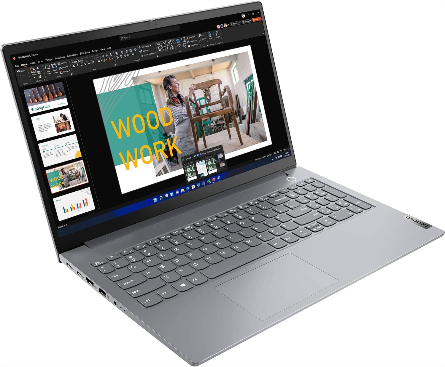 Lenovo ThinkBook 15 Gen 4 Business Laptop (15.6" FHD, Intel 10-Core i5-1235U, 16GB RAM, 256GB SSD), Narrow Bezel, Fingerprint, 1080p Webcam, Thunderbolt 4, Ethernet Port, Win 11 Pro, Grey - 2024 - متجر الجيل العربي الرقمي