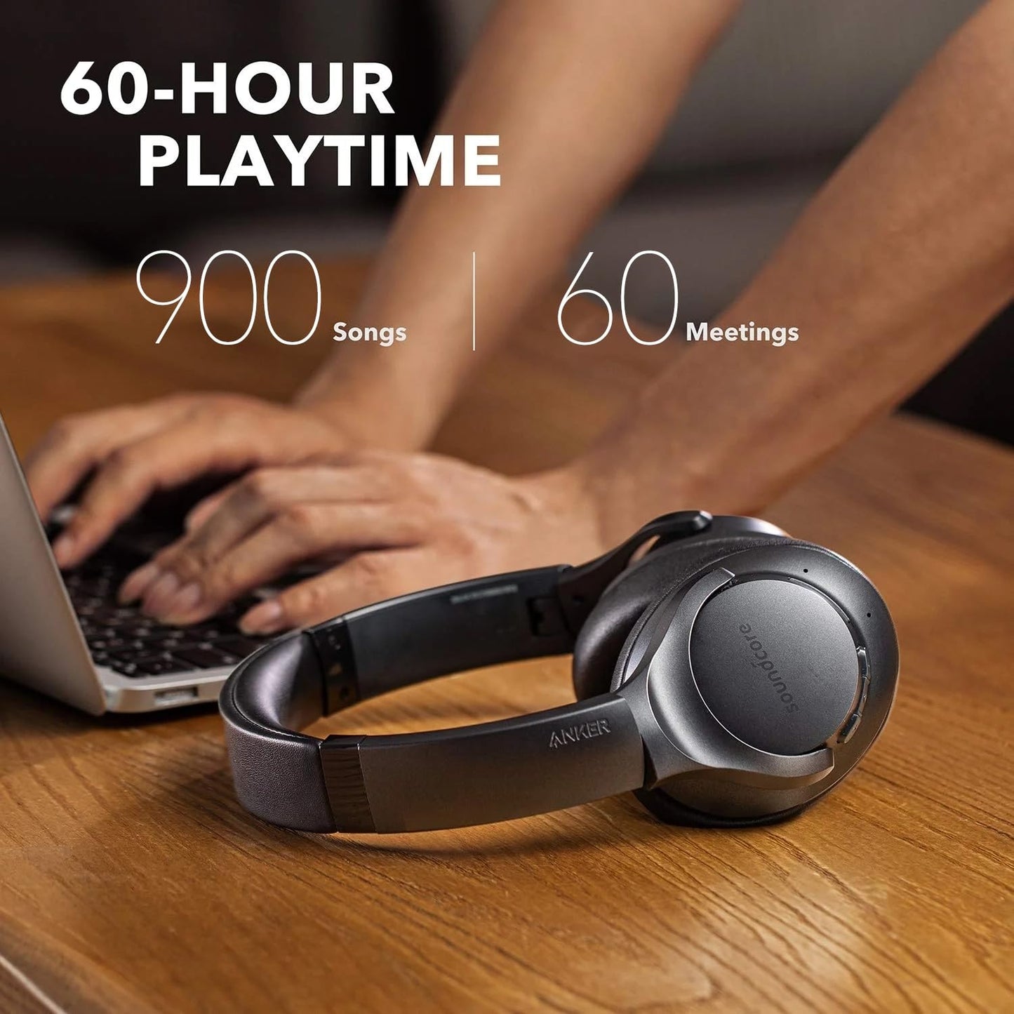 Soundcore Anker Life Q20 Hybrid Active Noise Cancelling Headphones, Wireless Over Ear Bluetooth Headphones, 60H Playtime, Hi-Res Audio, Deep Bass, Memory Foam Ear Cups, for Travel, Home Office - متجر الجيل العربي الرقمي