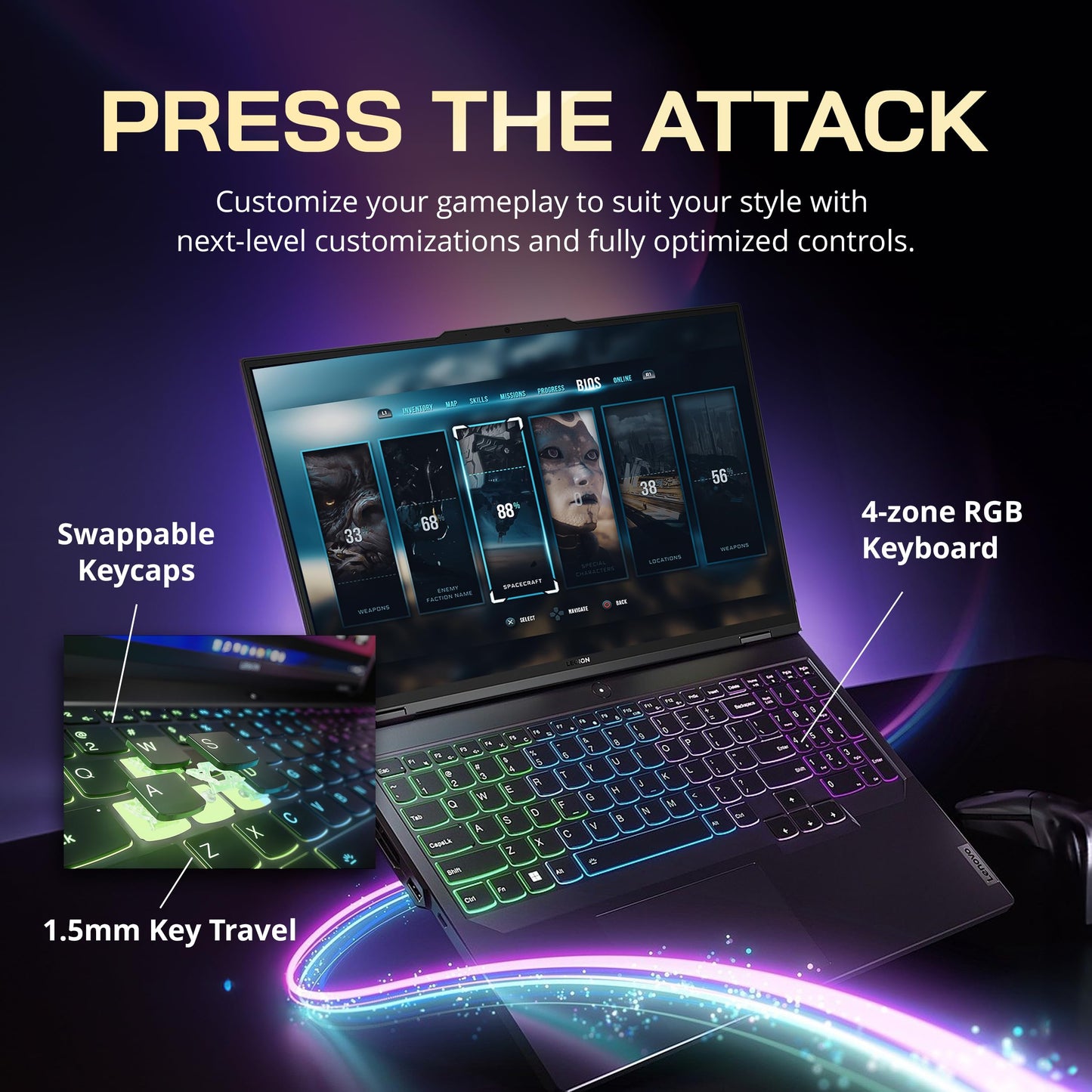 Lenovo Legion 5 Pro 16" Gaming Laptop (13th Gen Intel Core i7-13700HX, 32GB DDR5 RAM, 1TB SSD, NVIDIA GeForce RTX 4060, 165Hz Display,Microsoft® Windows 11 Home (64-bit) - متجر الجيل العربي الرقمي
