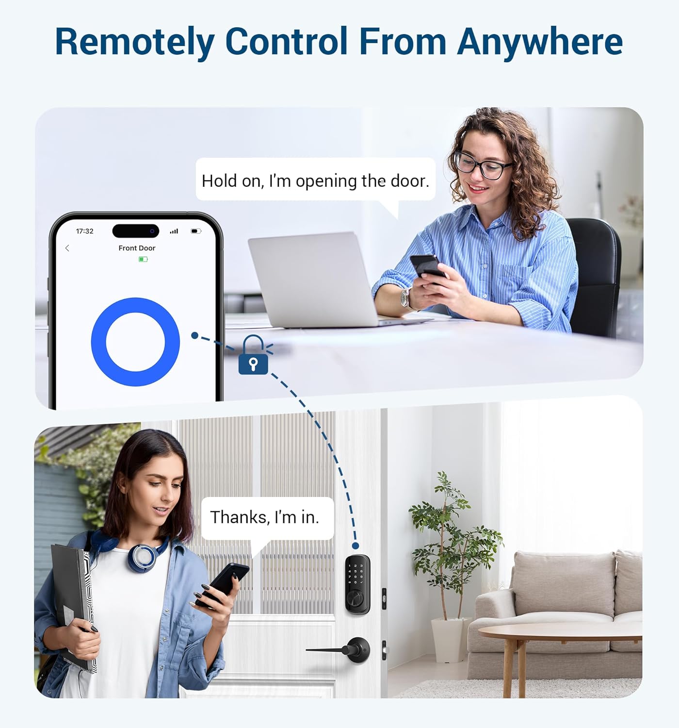 TEEHO Keyless Entry WiFi Smart Lock: App Remote Control Keypad Deadbolt with Built-in WiFi - Keyless Entry Door Lock for Front Door - Auto Lock - Touchscreen Keypad - BHMA Cert - IP65 Waterproof - متجر الجيل العربي الرقمي