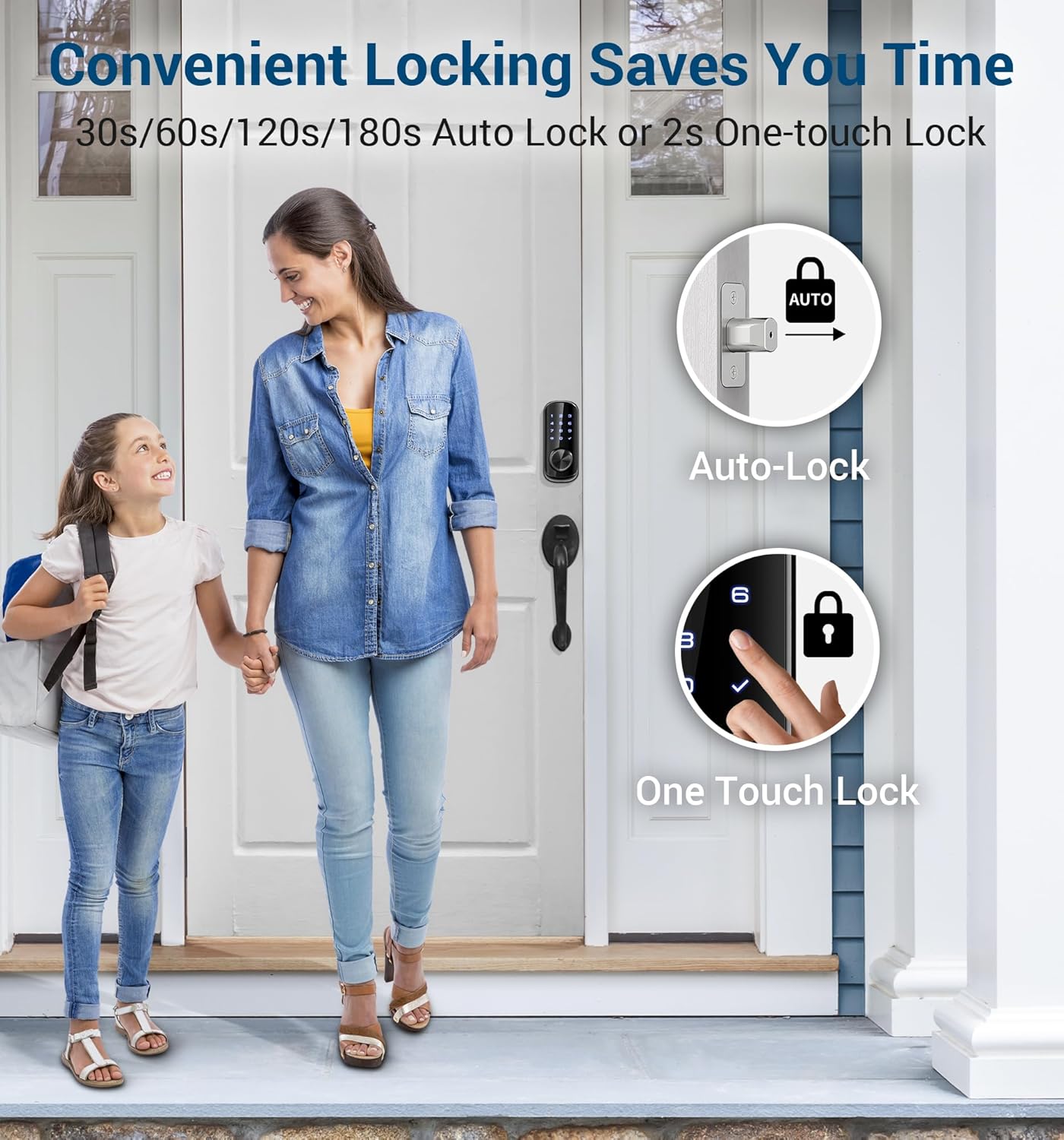 TEEHO Keyless Entry WiFi Smart Lock: App Remote Control Keypad Deadbolt with Built-in WiFi - Keyless Entry Door Lock for Front Door - Auto Lock - Touchscreen Keypad - BHMA Cert - IP65 Waterproof - متجر الجيل العربي الرقمي