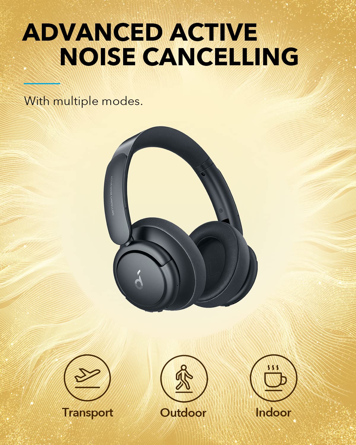 Soundcore by Anker Life Q35 Multi Mode Active Noise Cancelling Bluetooth Headphones with LDAC for Hi Res Wireless Audio, 40H Playtime, Comfortable Fit, Clear Calls, for Home, Work, Travel - متجر الجيل العربي الرقمي