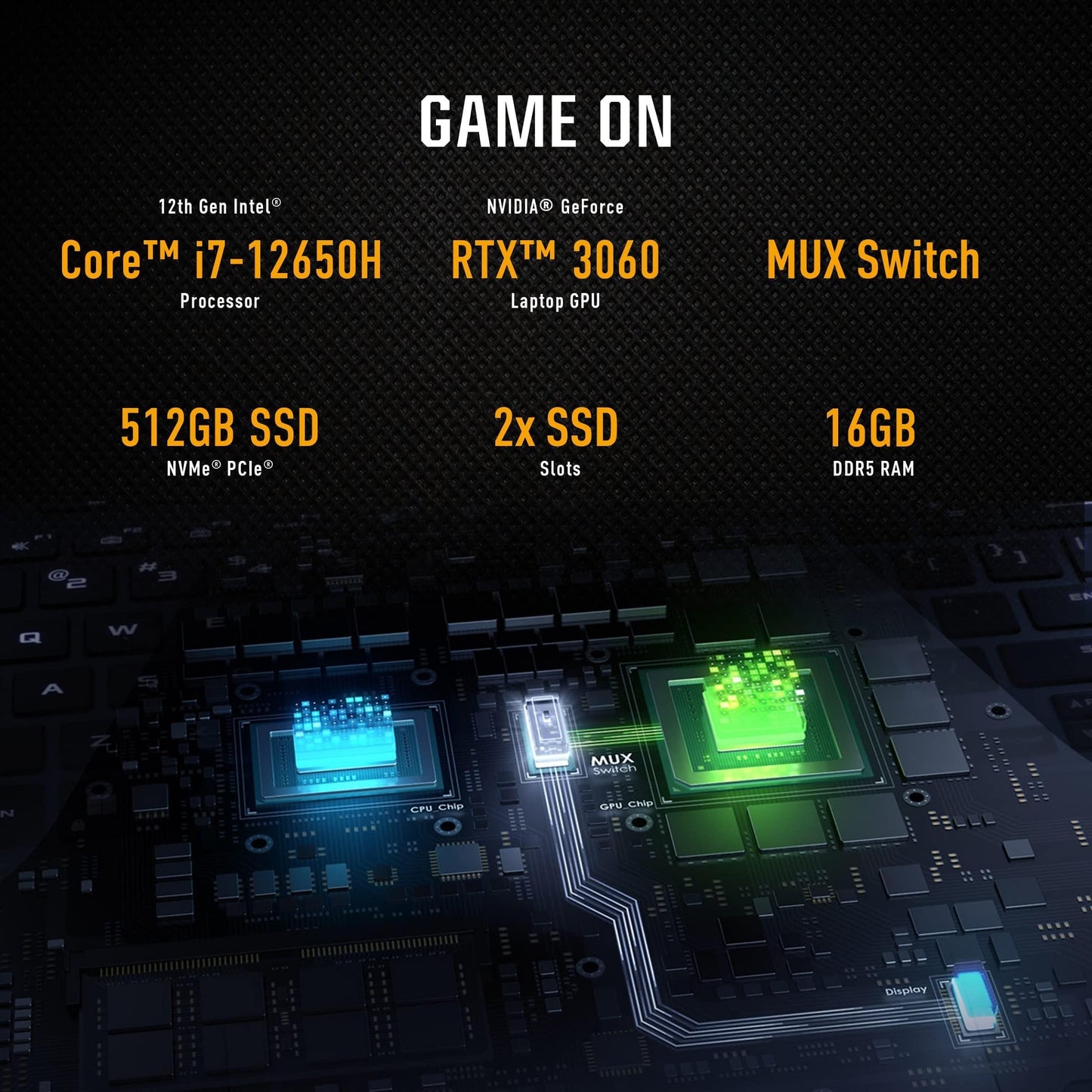 ASUS TUF Dash 15 (2022) Gaming Laptop, 15.6" 144Hz FHD Display, Intel Core i7-12650H, GeForce RTX 3060, 16GB DDR5, 512GB SSD, Thunderbolt 4, Windows 11 Home, Off Black, FX517ZM-AS73 - متجر الجيل العربي الرقمي