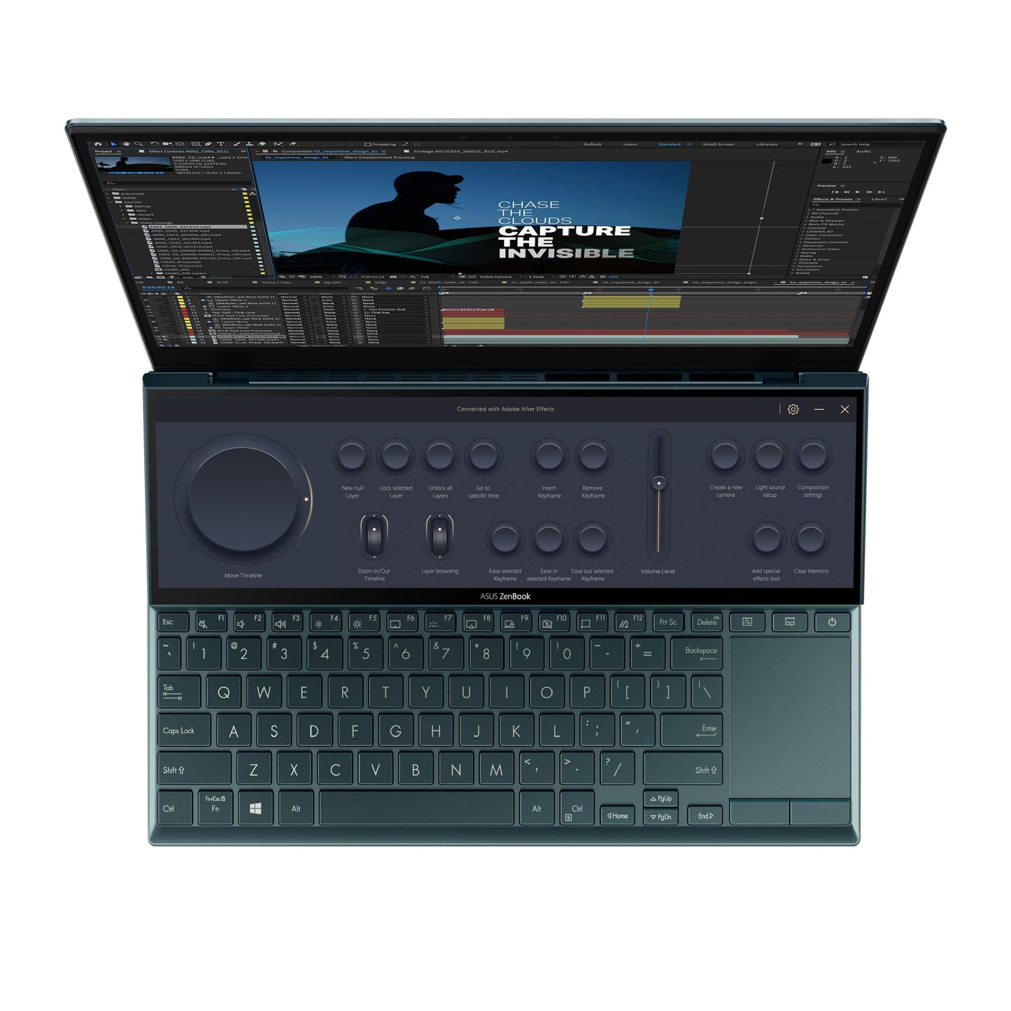 ASUS ZenBook Duo 14 UX482 14” FHD NanoEdge Touch Display, Intel Core i7-1165G7 CPU, NVIDIA GeForce MX450, 16GB RAM, 1TB SSD, Innovative ScreenPad Plus, Windows 10 Pro, Celestial Blue, UX482EG-XS74T - متجر الجيل العربي الرقمي
