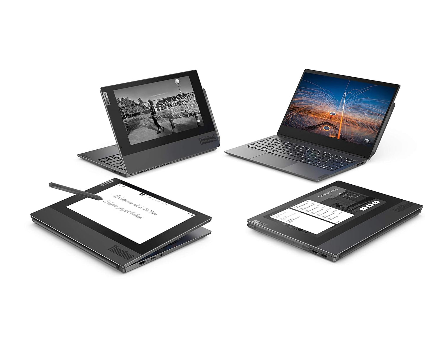 Lenovo Thinkbook Plus Intel Core i5 10th Gen 13.3 inches + 10.8 inches FHD Monochromatic LED Dual Display Business Laptop (8GB RAM/ 512GB SSD/Windows 10 Professional/Black/1.41kg) 20TG004LIH - متجر الجيل العربي الرقمي