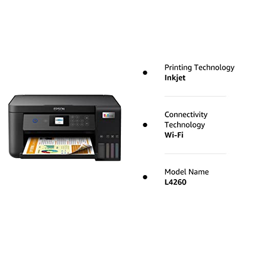 Epson Wireless Ecotank L4260 A4 Wi-Fi Duplex All-in-One Ink Tank Color LED Printers, Black - متجر الجيل العربي الرقمي