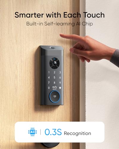 eufy Security Video Smart Lock S330, Chime Included, 3-in-1 Camera+Doorbell+Fingerprint Keyless Entry,BHMA, WiFi Door Lock,App Remote Control,2K HD,No Monthly Fee,SD Card Required - متجر الجيل العربي الرقمي
