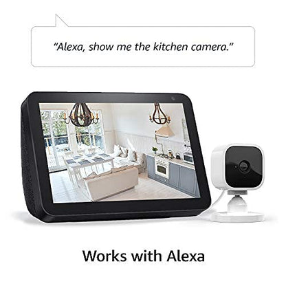 Blink Mini – Compact indoor plug-in smart security camera, 1080p HD video, night vision, motion detection, two-way audio, easy set up, Works with Alexa – 1 camera (White) - متجر الجيل العربي الرقمي