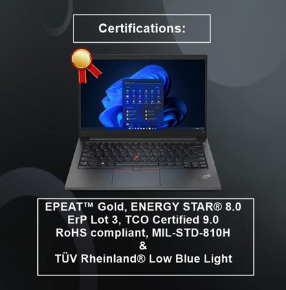 Lenovo ThinkPad E14 Intel Core i7 12th Gen 14" FHD IPS Thin and Light Laptop (16GB RAM/512GB SSD/Windows 11 Home/Office 2021/Backlit Keyboard/FPR/Black/1.59 kg), 21E3S05B00 - متجر الجيل العربي الرقمي