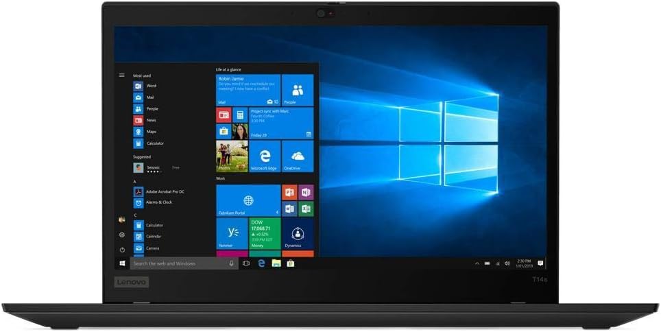 Lenovo ThinkPad T14 Gen 1 Laptop, Intel Core i5-10210U, 8GB RAM, 256GB SSD, 1920 x 1080 (Full HD), Windows 10 Pro (20S00032US) - متجر الجيل العربي الرقمي