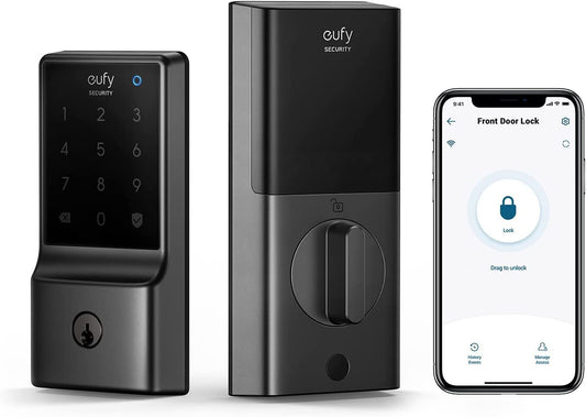 eufy Security Smart Lock C210, Keyless Entry Door Lock, Built-in WiFi Deadbolt, Smart Door Lock, No Bridge Required, Easy Installation, Touchscreen Keypad, App Remote Control, BHMA Certified - متجر الجيل العربي الرقمي