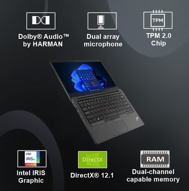 Lenovo ThinkPad E14 Intel Core i7 12th Gen 14" FHD IPS Thin and Light Laptop (16GB RAM/512GB SSD/Windows 11 Home/Office 2021/Backlit Keyboard/FPR/Black/1.59 kg), 21E3S05B00 - متجر الجيل العربي الرقمي