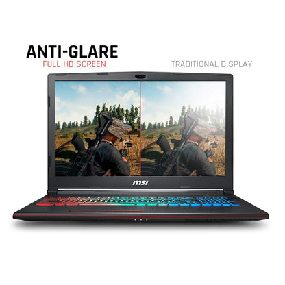 MSI GP63 Leopard-077 15.6" Performance Gaming Laptop i7-8750H (6 cores), NVIDIA GeForce GTX 1060 6G, 256GB NVMe SSD + 1TB HDD, 16GB RAM, Win 10, VR Ready, RGB KB - متجر الجيل العربي الرقمي