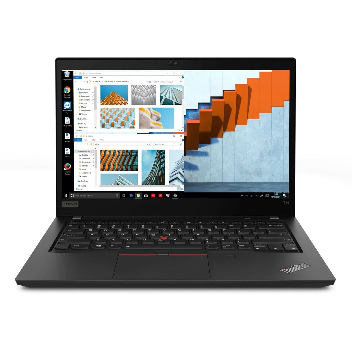 Lenovo 2023 ThinkPad T14 G3 14" WUXGA IPS Touch Laptop 12-Core Intel i7-1260P Iris Xe Graphics 48GB DDR4 2TB NVMe SSD WIFI 6E RJ45 HDMI Thunderbolt4 Fingerprint Backlit Windows 10 Pro w/RE USB - متجر الجيل العربي الرقمي