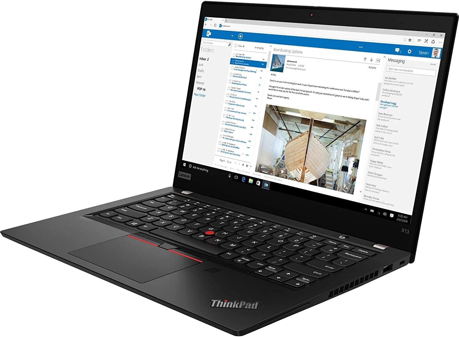 Lenovo ThinkPad X13 Home & Business Laptop (Intel i5-1135G7 4-Core, 8GB RAM, 256GB SSD, Intel Iris Xe, 13.3" 60Hz Wide UXGA (1920x1200), Fingerprint, Wifi, Bluetooth, Win 10 Pro) with Hub - متجر الجيل العربي الرقمي