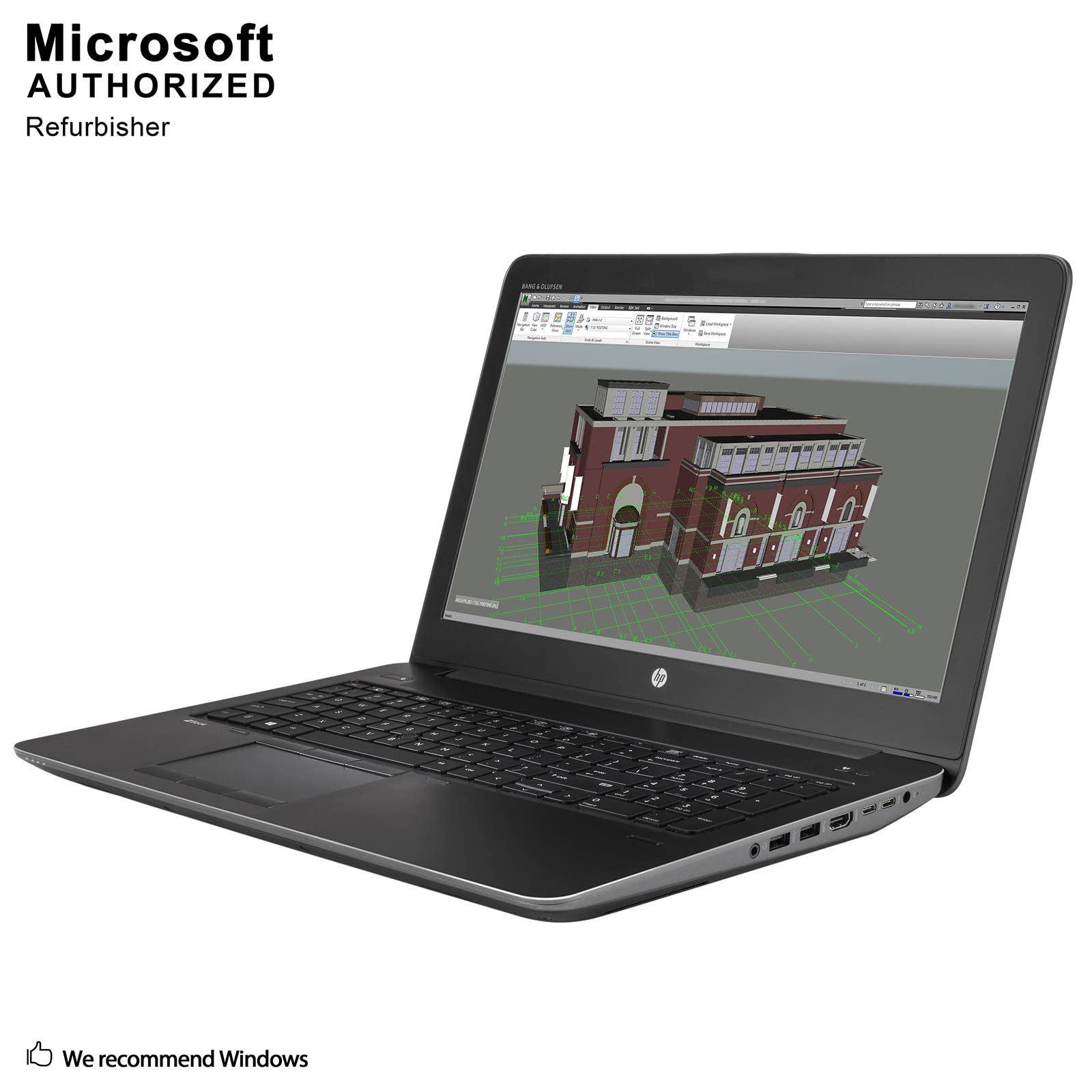 HP Mobile Worstation ZBook 15 G3 15.6 inches FHD Laptop, Core i7-6700HQ 2.6GHz, 16GB RAM, 512GB Solid State Drive, Windows 10 Pro 64bit, CAM, NVIDIA Quadro M1000M (Renewed) - متجر الجيل العربي الرقمي
