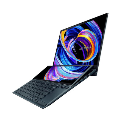 ASUS ZenBook Duo 14 UX482 14” FHD NanoEdge Touch Display, Intel Core i7-1165G7 CPU, NVIDIA GeForce MX450, 16GB RAM, 1TB SSD, Innovative ScreenPad Plus, Windows 10 Pro, Celestial Blue, UX482EG-XS74T - متجر الجيل العربي الرقمي