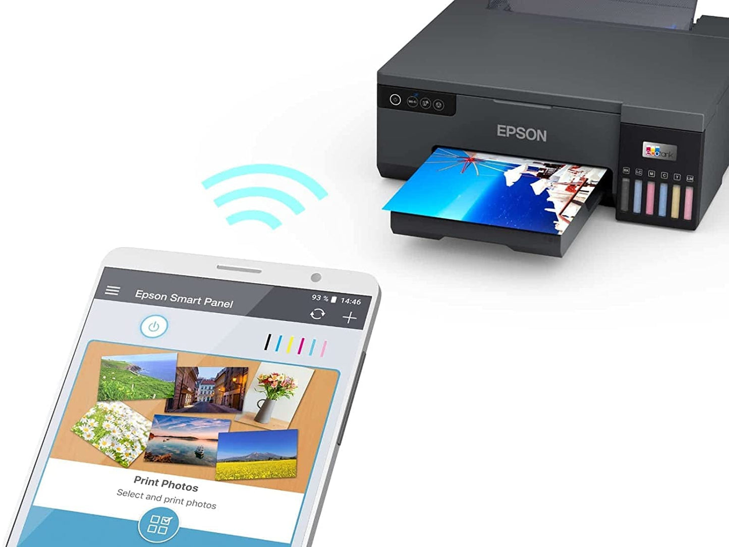 EcoTank L8050 | A4 Size 6 Color Printer | 3D Printer | (with EPSON Ink) | PVC Card Print | 2023 Model | with USB Cable Extra - متجر الجيل العربي الرقمي