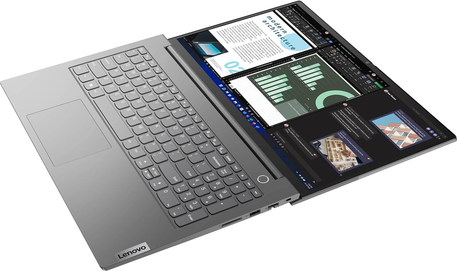 Lenovo ThinkBook 15 Gen 4 Business Laptop (15.6" FHD, Intel 10-Core i5-1235U, 16GB RAM, 256GB SSD), Narrow Bezel, Fingerprint, 1080p Webcam, Thunderbolt 4, Ethernet Port, Win 11 Pro, Grey - 2024 - متجر الجيل العربي الرقمي