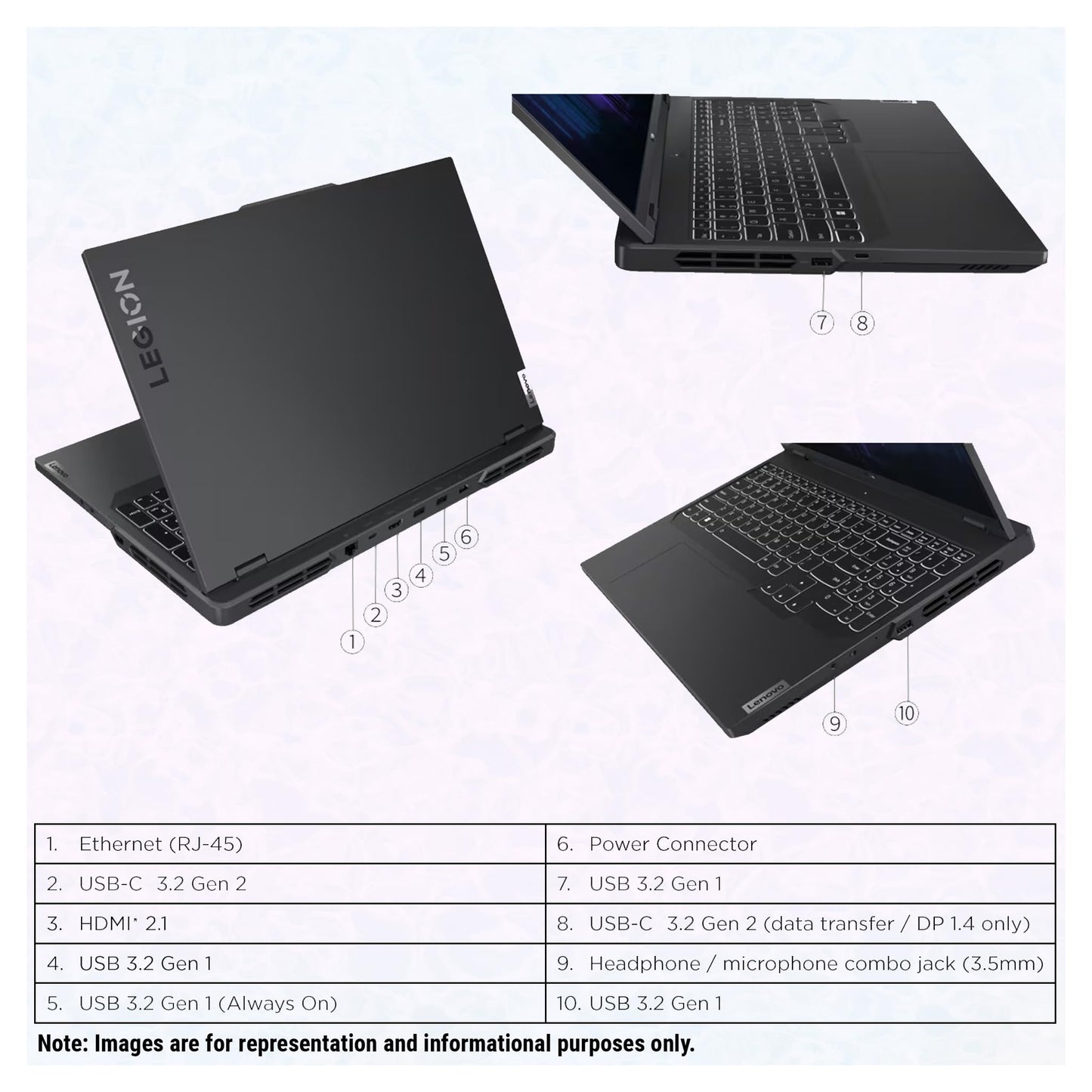 Lenovo Legion Pro 5i Gaming Laptop, 14th Intel Core i9-14900HX, 16" WQXGA Display, 32 GB DDR5 RAM, 2 TB PCIe SSD, NVIDIA GeForce RTX 4070, Backlit Keyboard, Windows 11 Home, Onyx Grey - متجر الجيل العربي الرقمي