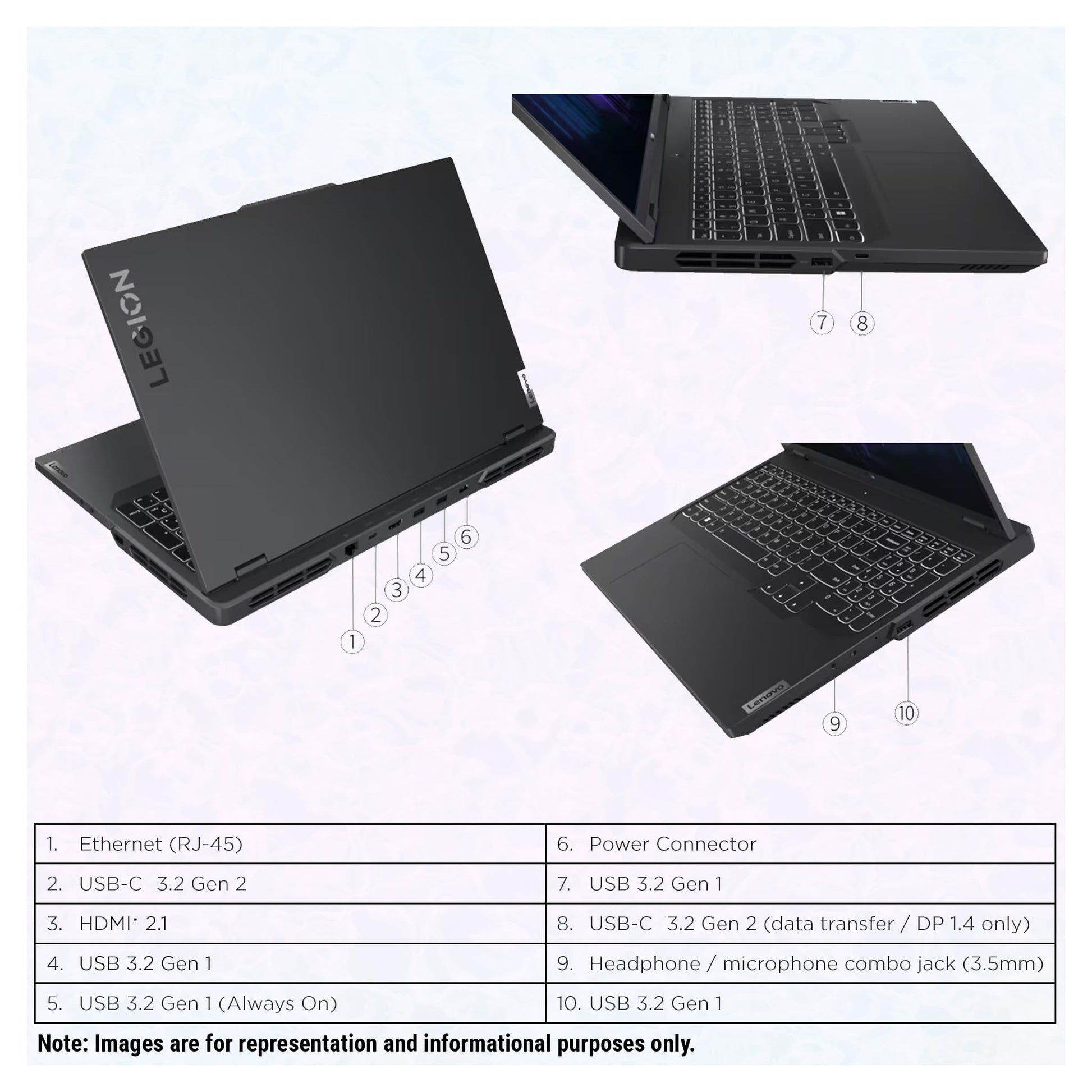 Lenovo Legion Pro 5i Gaming Laptop, 14th Intel Core i9-14900HX, 16" WQXGA Display, 32 GB DDR5 RAM, 2 TB PCIe SSD, NVIDIA GeForce RTX 4070, Backlit Keyboard, Windows 11 Home, Onyx Grey - متجر الجيل العربي الرقمي